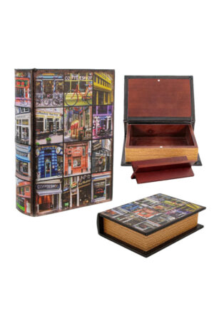 Livro de madeira - Coffeeshop