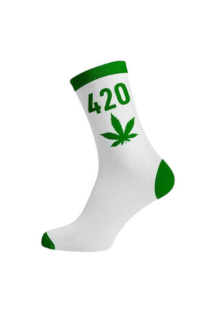 Meias cannabis longa - 420 Branco