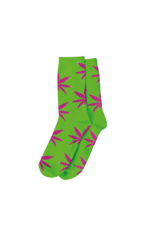 Meias cannabis longa - Verde e Rosa