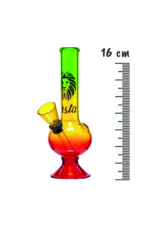 Bongo de vidro rasta 16cm - redondo