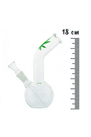 Bongo de vidro Leaf curvo 18cm
