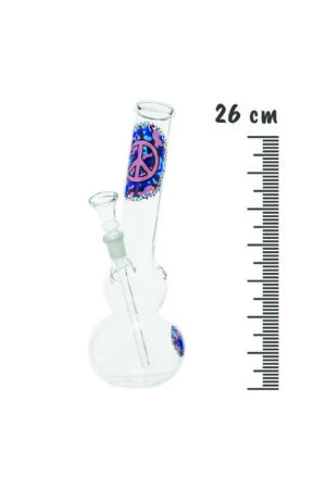 Bongo de vidro Peace azul 26cm