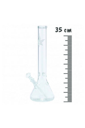 Bongo de vidro Leaf transparente 35cm