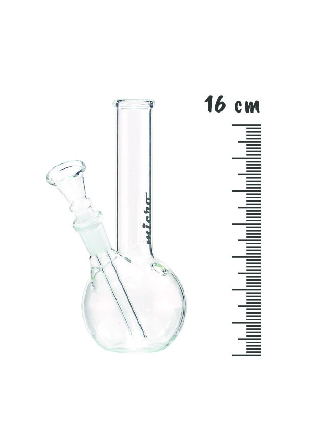 Bongo de vidro micro 16cm reto – médio